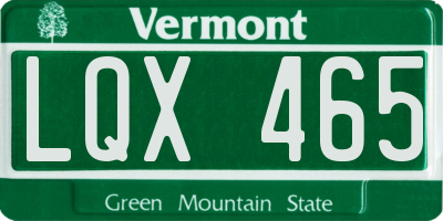 VT license plate LQX465