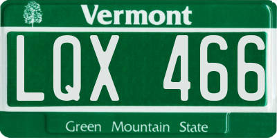 VT license plate LQX466