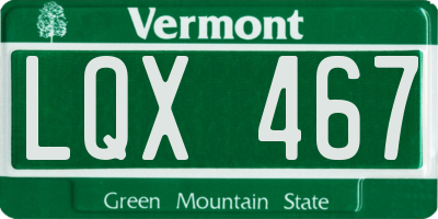 VT license plate LQX467