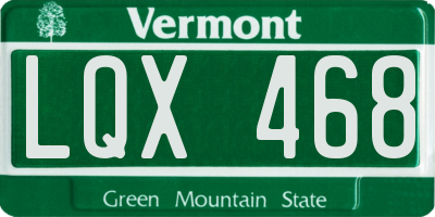 VT license plate LQX468