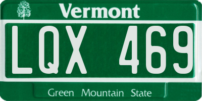 VT license plate LQX469