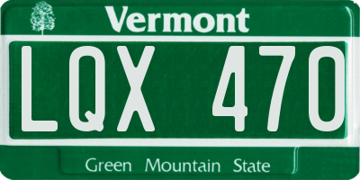 VT license plate LQX470