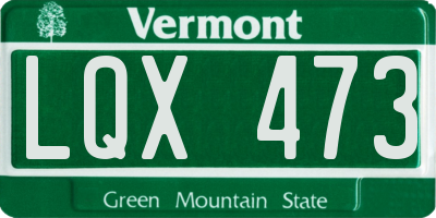 VT license plate LQX473