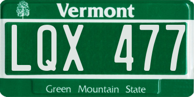 VT license plate LQX477