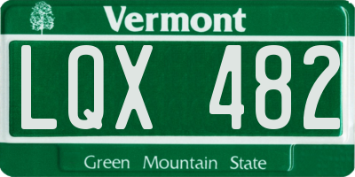 VT license plate LQX482