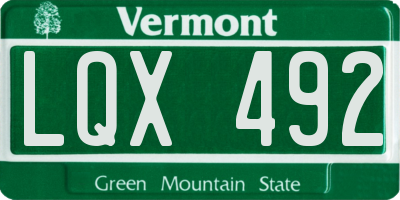 VT license plate LQX492