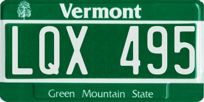 VT license plate LQX495