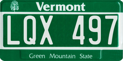 VT license plate LQX497