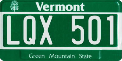 VT license plate LQX501