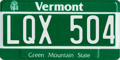 VT license plate LQX504