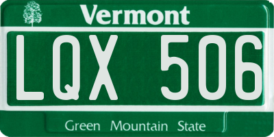 VT license plate LQX506