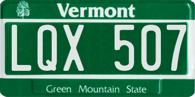 VT license plate LQX507