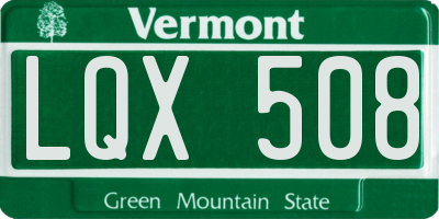 VT license plate LQX508