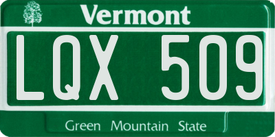 VT license plate LQX509