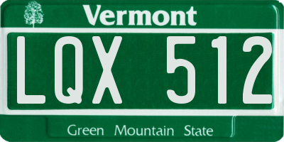 VT license plate LQX512