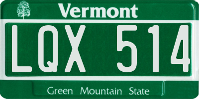 VT license plate LQX514