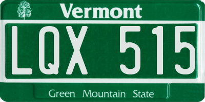 VT license plate LQX515