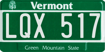 VT license plate LQX517