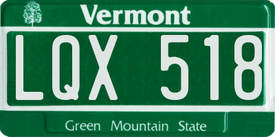 VT license plate LQX518