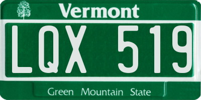 VT license plate LQX519
