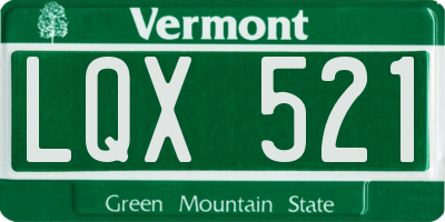 VT license plate LQX521
