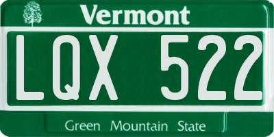 VT license plate LQX522