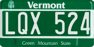 VT license plate LQX524