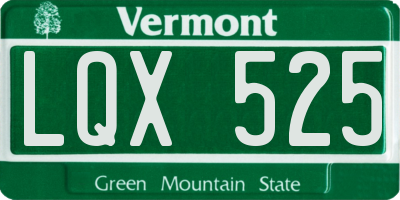 VT license plate LQX525