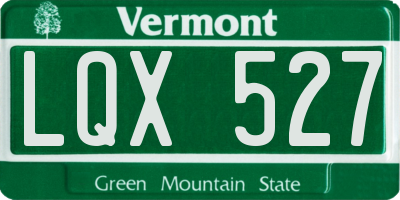 VT license plate LQX527