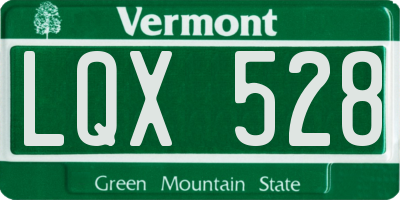 VT license plate LQX528