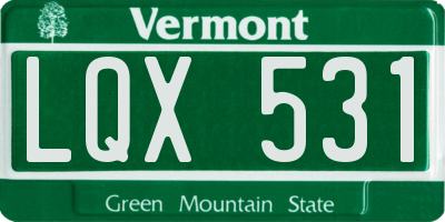 VT license plate LQX531