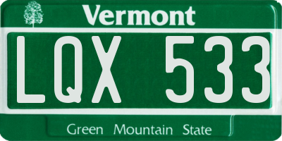 VT license plate LQX533
