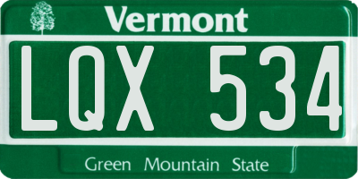 VT license plate LQX534