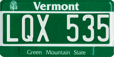 VT license plate LQX535