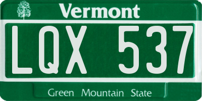 VT license plate LQX537