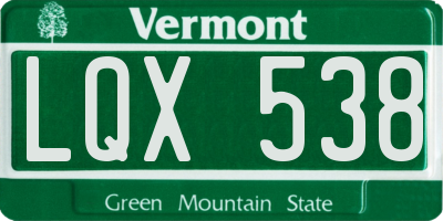 VT license plate LQX538