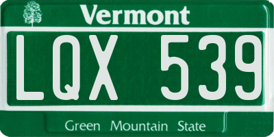 VT license plate LQX539