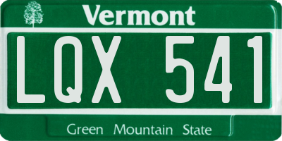 VT license plate LQX541