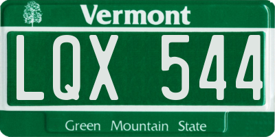VT license plate LQX544