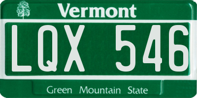 VT license plate LQX546