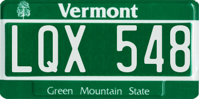 VT license plate LQX548