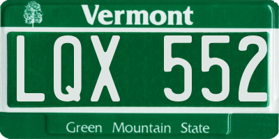 VT license plate LQX552