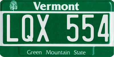 VT license plate LQX554