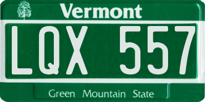 VT license plate LQX557