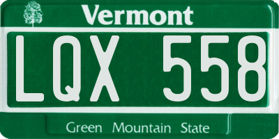 VT license plate LQX558