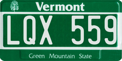 VT license plate LQX559