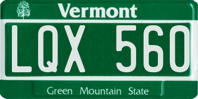 VT license plate LQX560