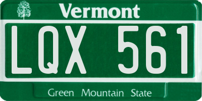 VT license plate LQX561