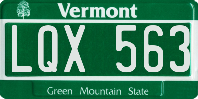 VT license plate LQX563