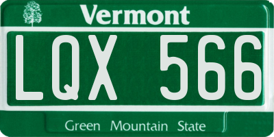 VT license plate LQX566